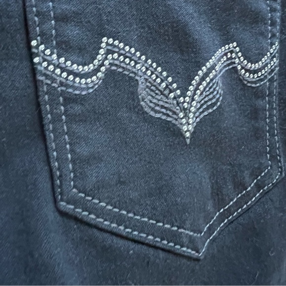 D. Jeans Black Denim Jeans Studded Embellished Back Pockets Women's size 4 - Picture 4 of 7